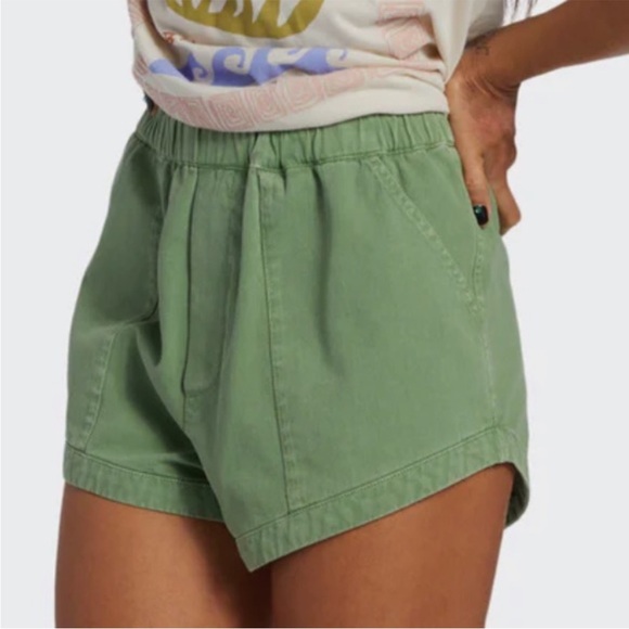 Billabong Small Shorts A/Div Safari Cloud Forest Green 100% cotton pockets NWT - Picture 3 of 10